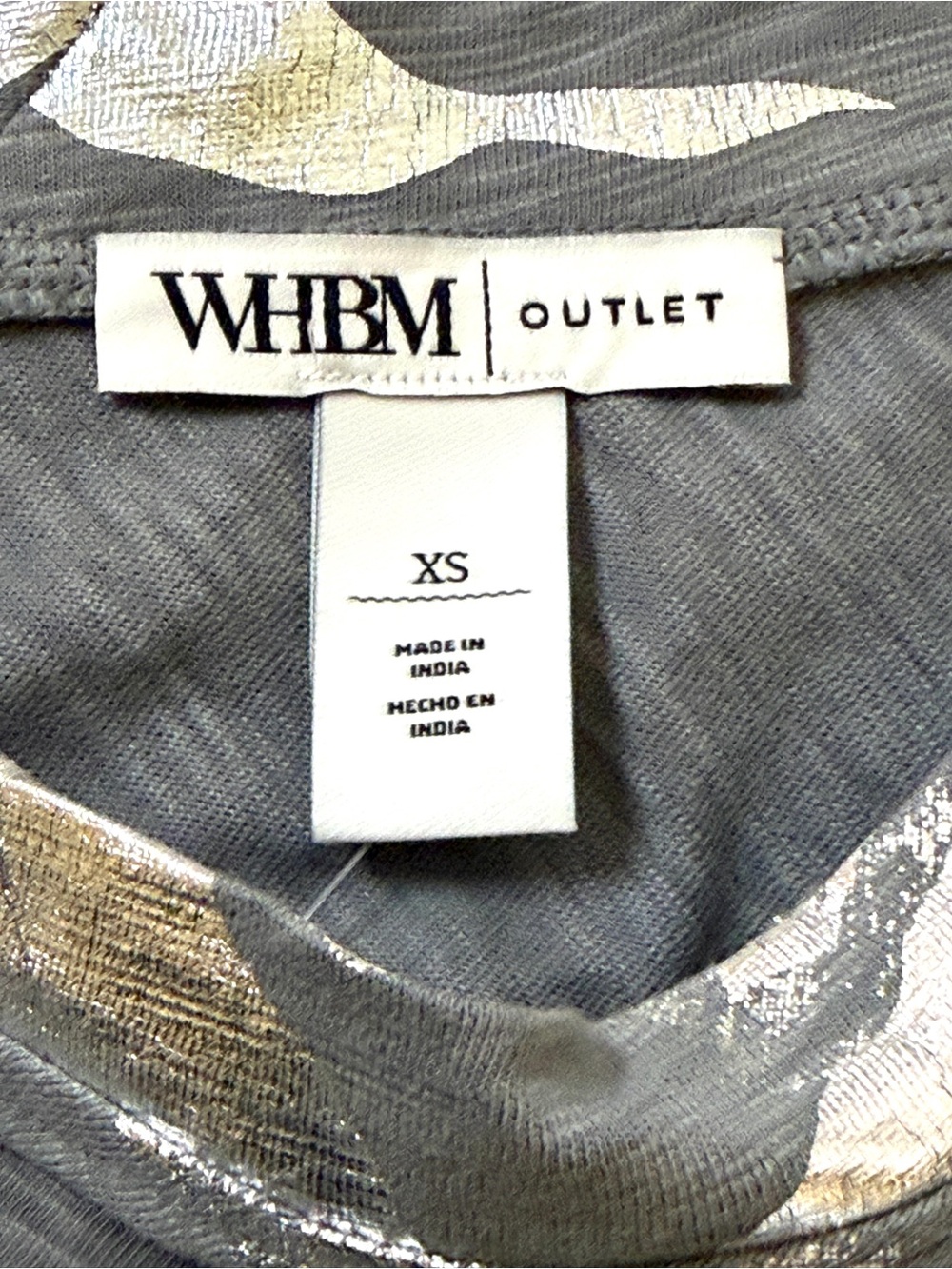 WHBM White House Black Market XS Silver Foil Double V-Neck Tank Top NWT - Picture 5 of 11